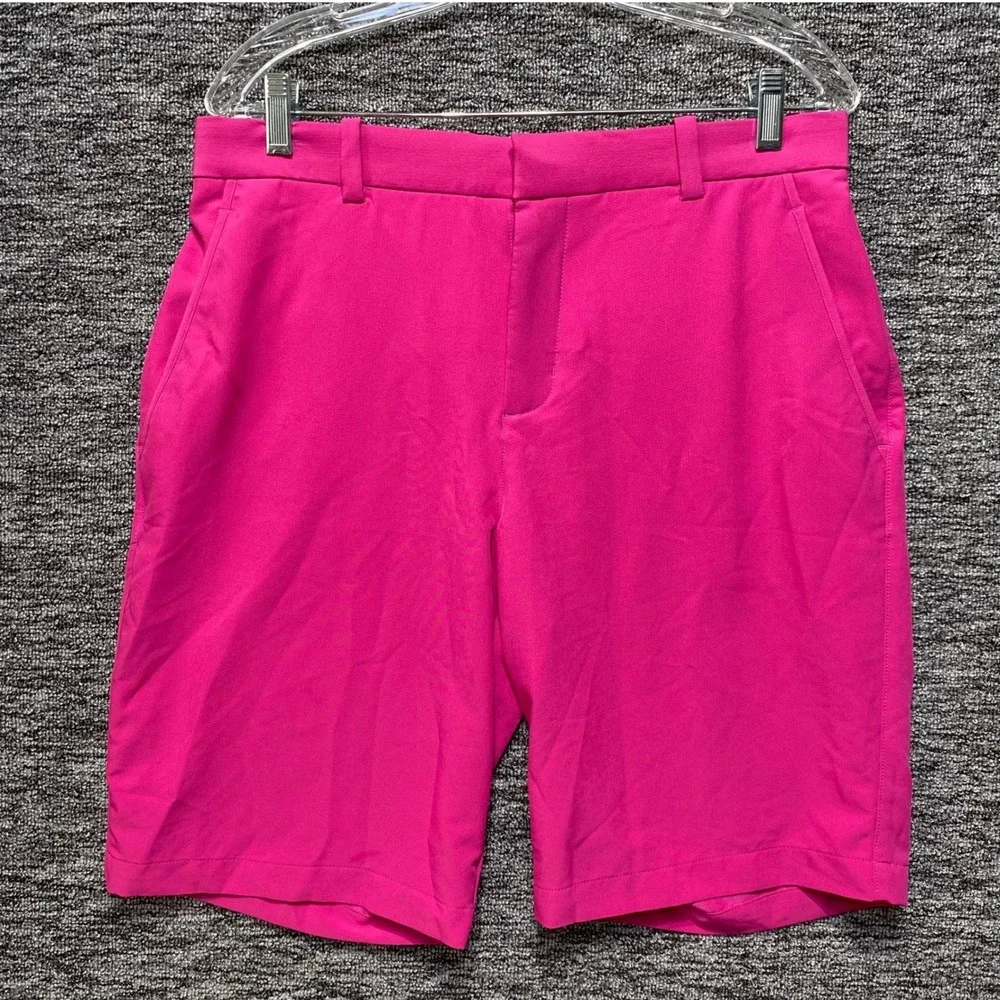 Nike Golf Dri Fit Shorts Mens 32 Pink Flat Front Performance Activewear Vibrant